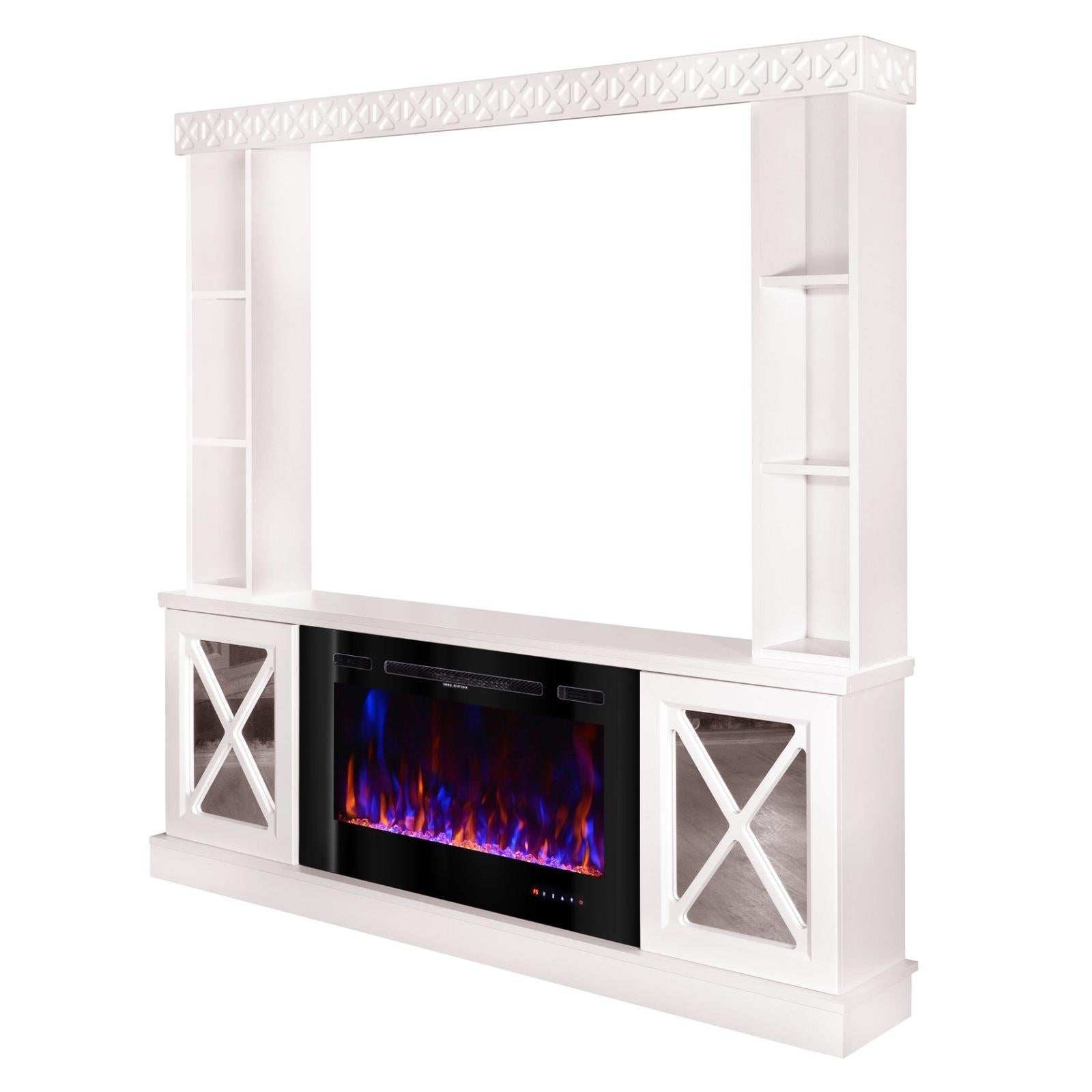 Camino Elettrico da Pavimento 183,5x182x30 cm Effetto Fiamma 1500W Sorento plus & Adeli