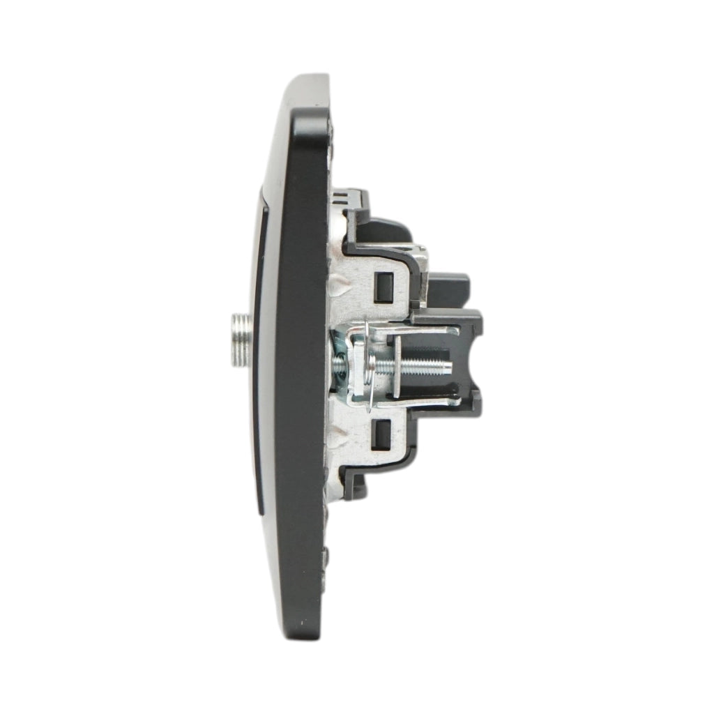Presa TV da incasso tipo F nera PC 80x80mm