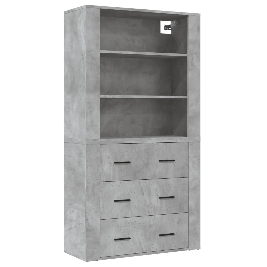 Credenza-Buffet-Armadio da cucina Grigio Cemento in Legno Multistrato 298987