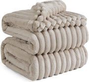 Fuliggine di velluto - Caldo, morbido e ruvido rib - 1 pezzo - Beige - 240 x 220 cm