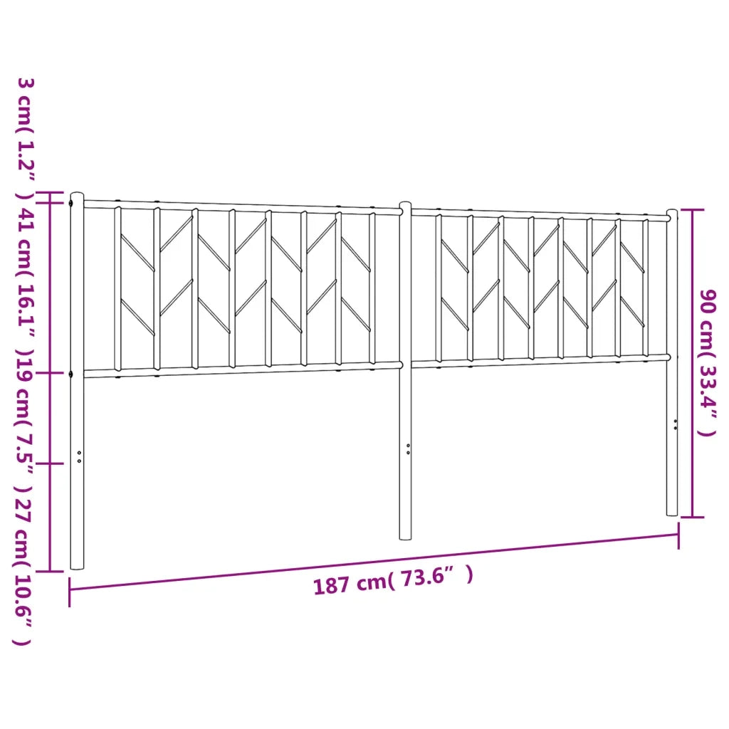 Testiera in Metallo-Testiera in Ferro-Testata Bianco 180 cm 968792