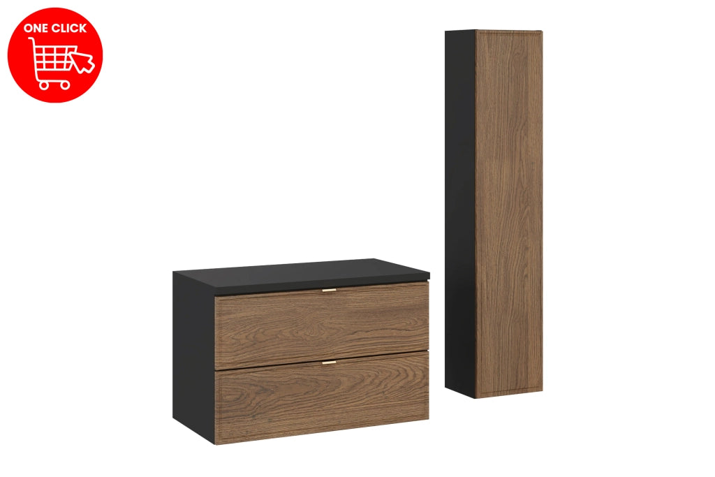 Set mobili bagno 80 cm con piano e Szafką wysoką Talia Casella 80 x 1401 x 46 cm