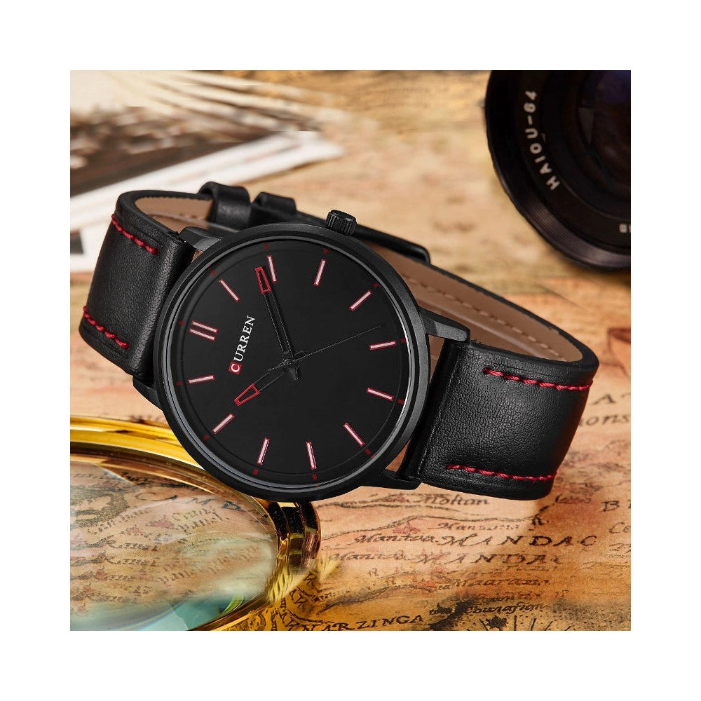 Trade Shop - Orologio Da Polso Curren 8233 Uomo Analogico Quarzo Moderno Nero -
