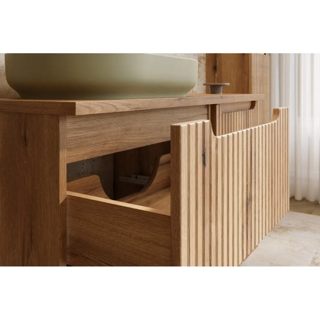 Mobile sottolavabo VANO 60 cm in rovere sospeso con 2 cassetti
