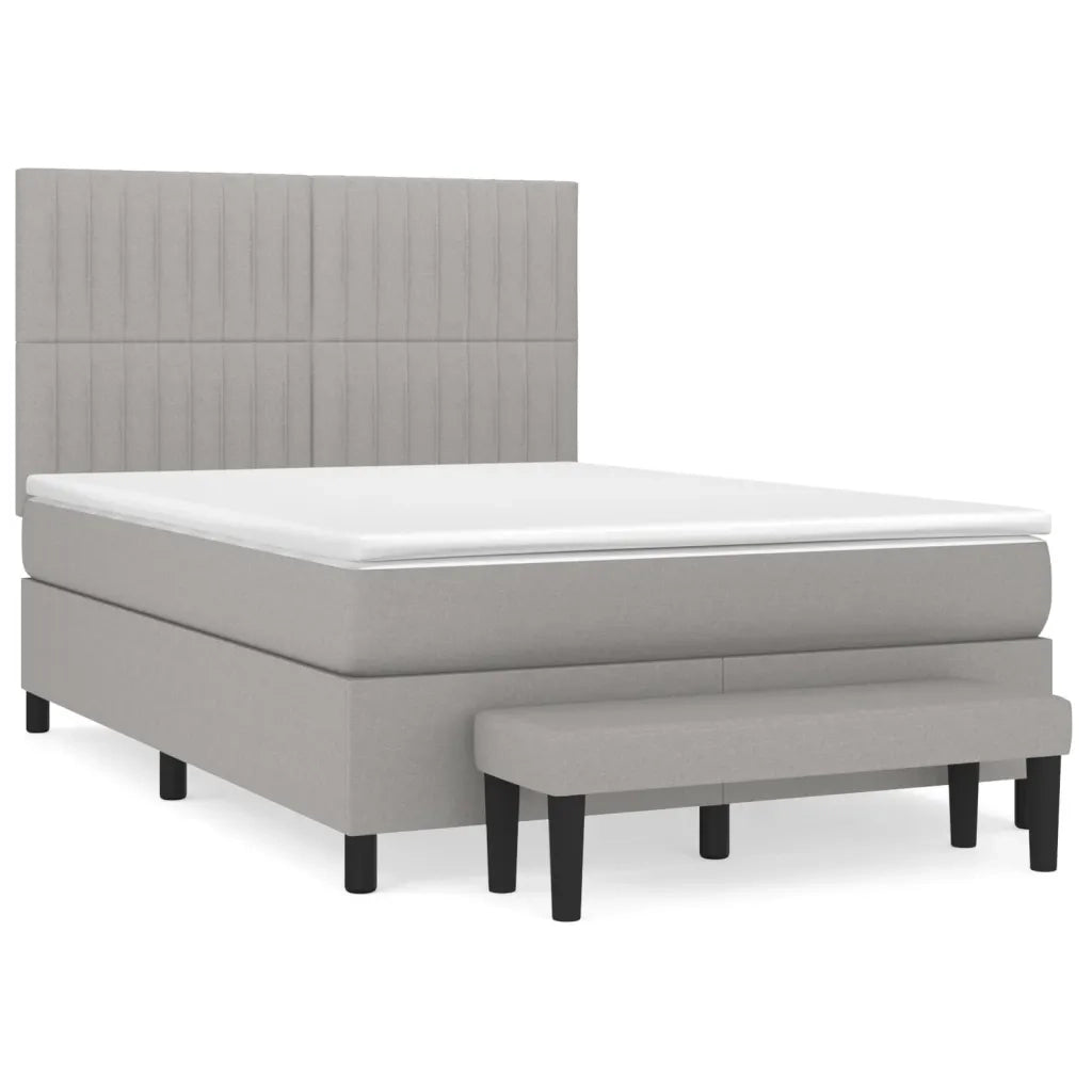 Giroletto a Molle con Materasso Grigio Chiaro 140x200cm Tessuto 3136757