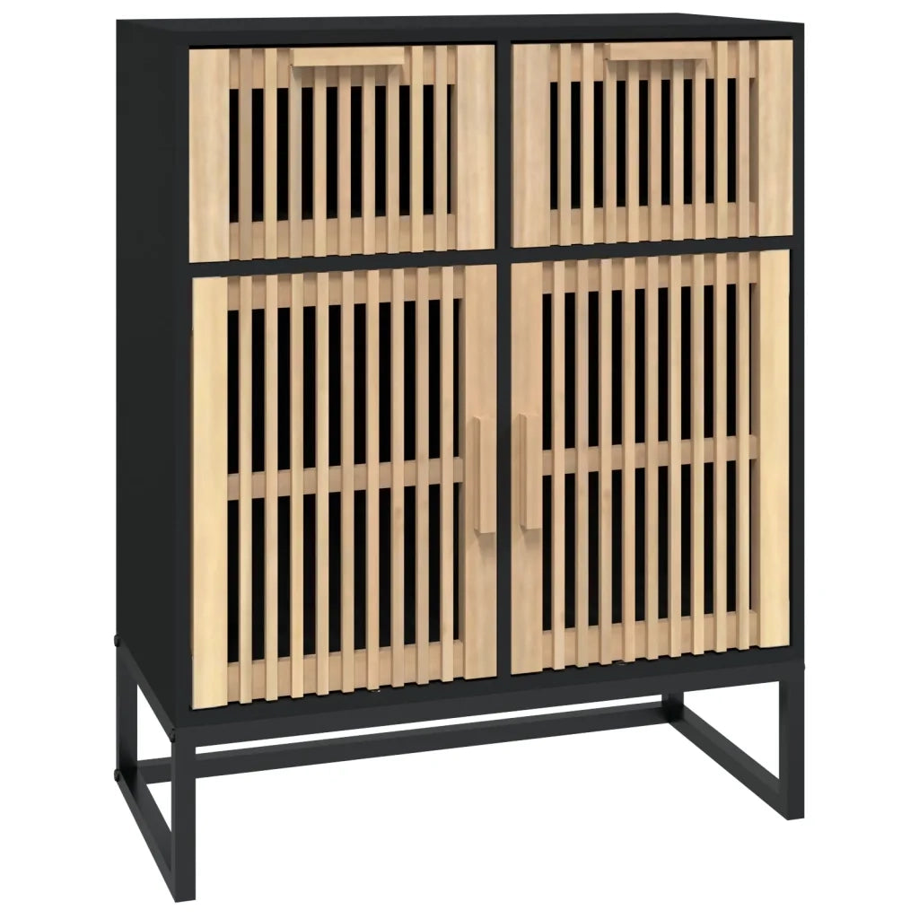 Credenza | Madia | Buffet da pranzo | Armadio da pranzo Nera 60x30x75 cm in Legno Multistrato