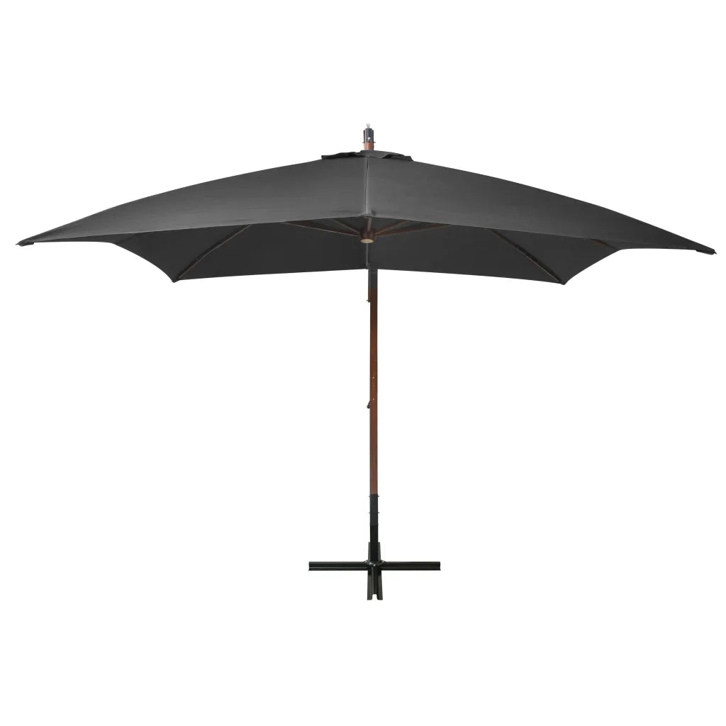 Ombrellone a Sbalzo-Ombrello da giardino Antracite 3x3 m Palo in Abete Massello