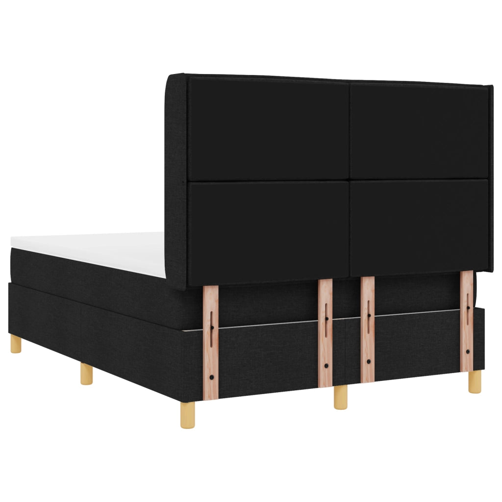 Letto a Box Spring con Materasso e LED Nero 140x190 cm Tessuto