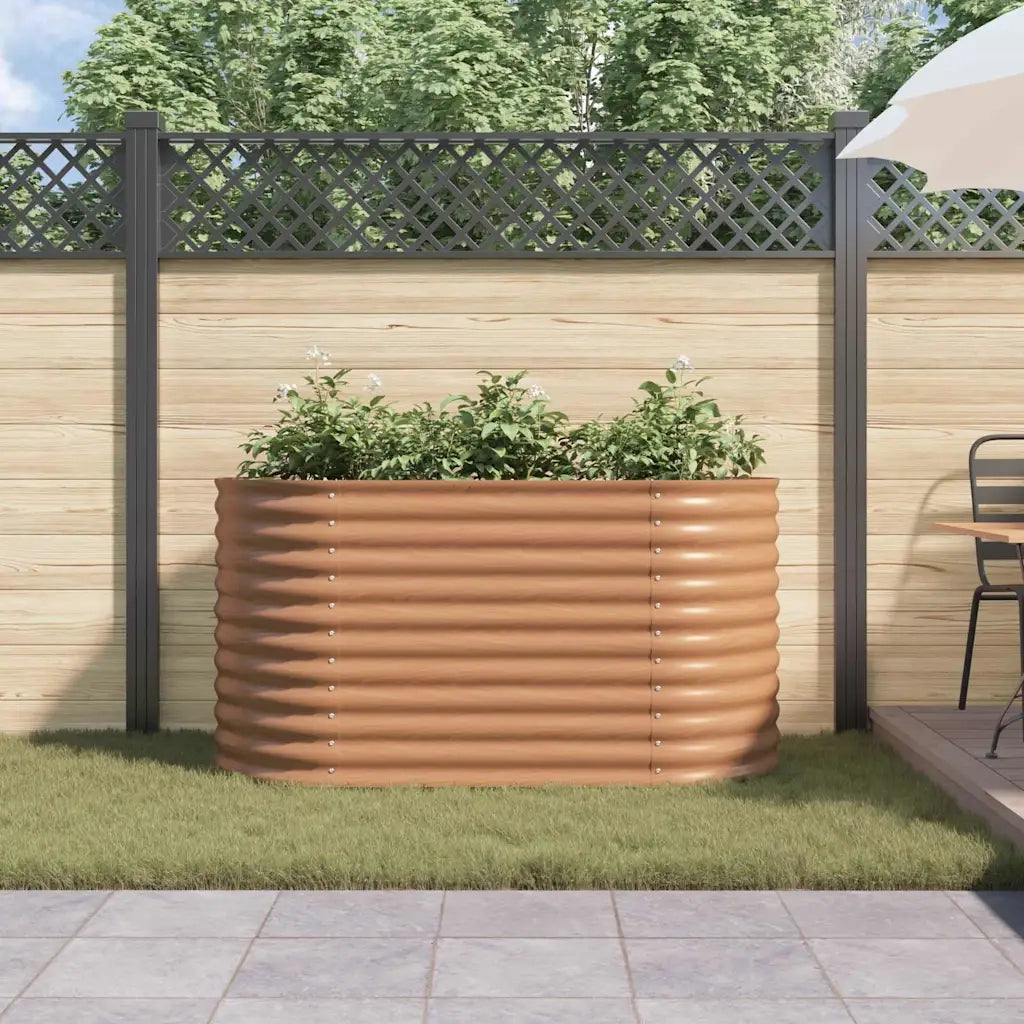 Fioriere | Cassetta per fiori | Letto Rialzato Marrone 160 x 80 x 81 cm Acciaio