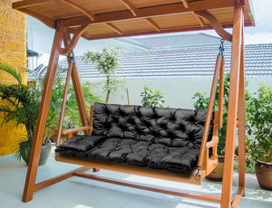 AIO FACTORY Set di cuscini da giardino 150x60 cm Cuscino per cani nero impermeabile