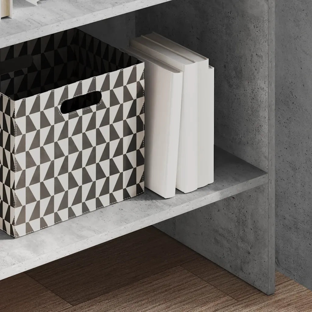 Libreria Grigio Cemento 60x35x180 cm in Legno Multistratocod mxl 103064