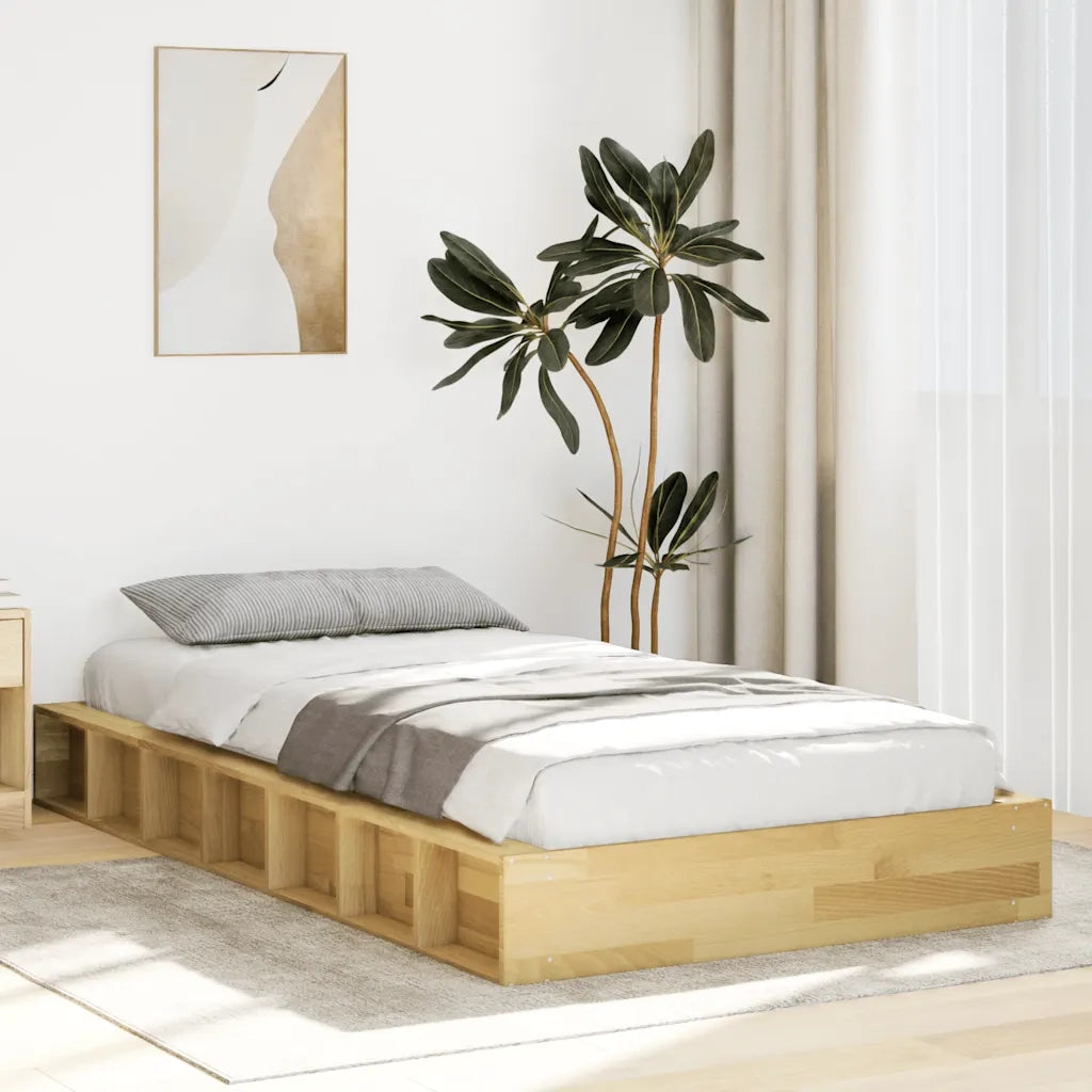 Struttura Letto Senza Materasso 75x190 cm in Legno di Rovere 3324128