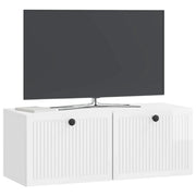 Mobile TV da Muro | Armadietto TV | Mobile Porta TV Bianco Lucido 78,5 x 31 x 30 cm