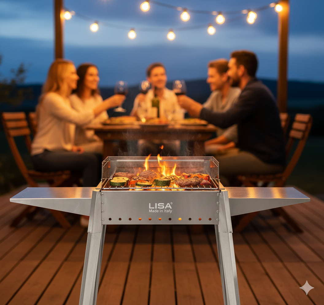 Barbecue a Carbone Carbonella in Acciaio Lisa Luxury Etna Mini
