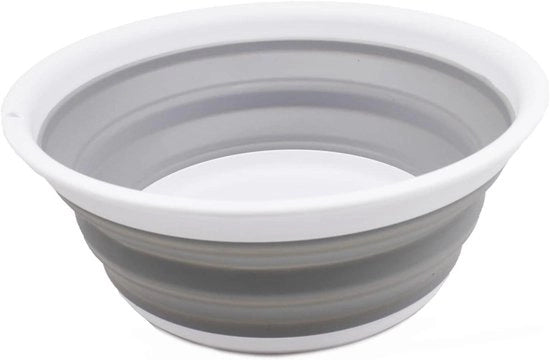 Cassetta da bagno pieghevole da 55 l - lavandino portatile - lavandino spaziale in plastica (bianco/grigio 1)