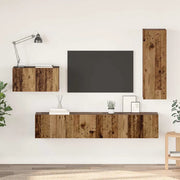 Set mobile TV 4 pz-Set di 4 Credenza per TV Legno vecchio Legno multistrato 245219