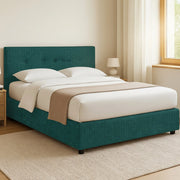Preston, Letto Matrimoniale Sfoderabile Made in Italy, Verde Petrolio