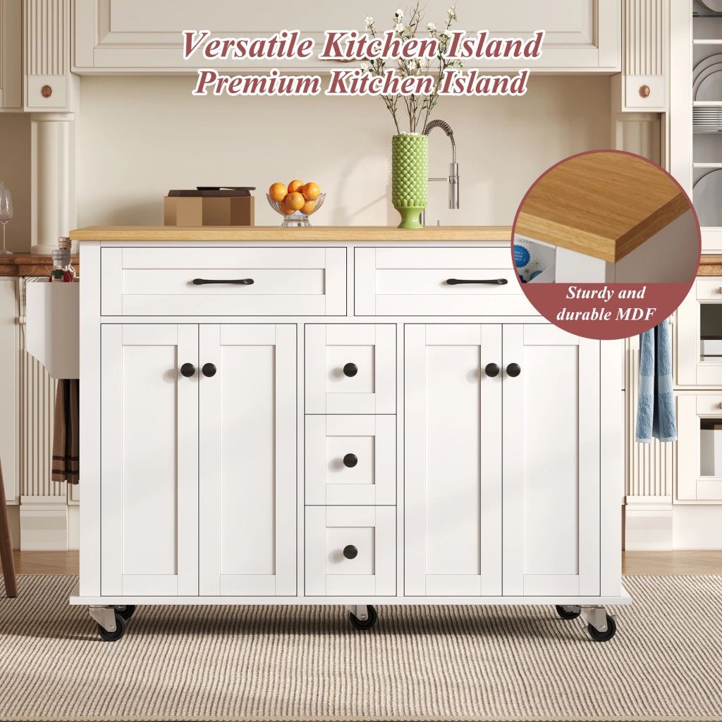 CARRELLO CUCINA estensibile 140x40/65x89 cm MDF bianco/naturale
