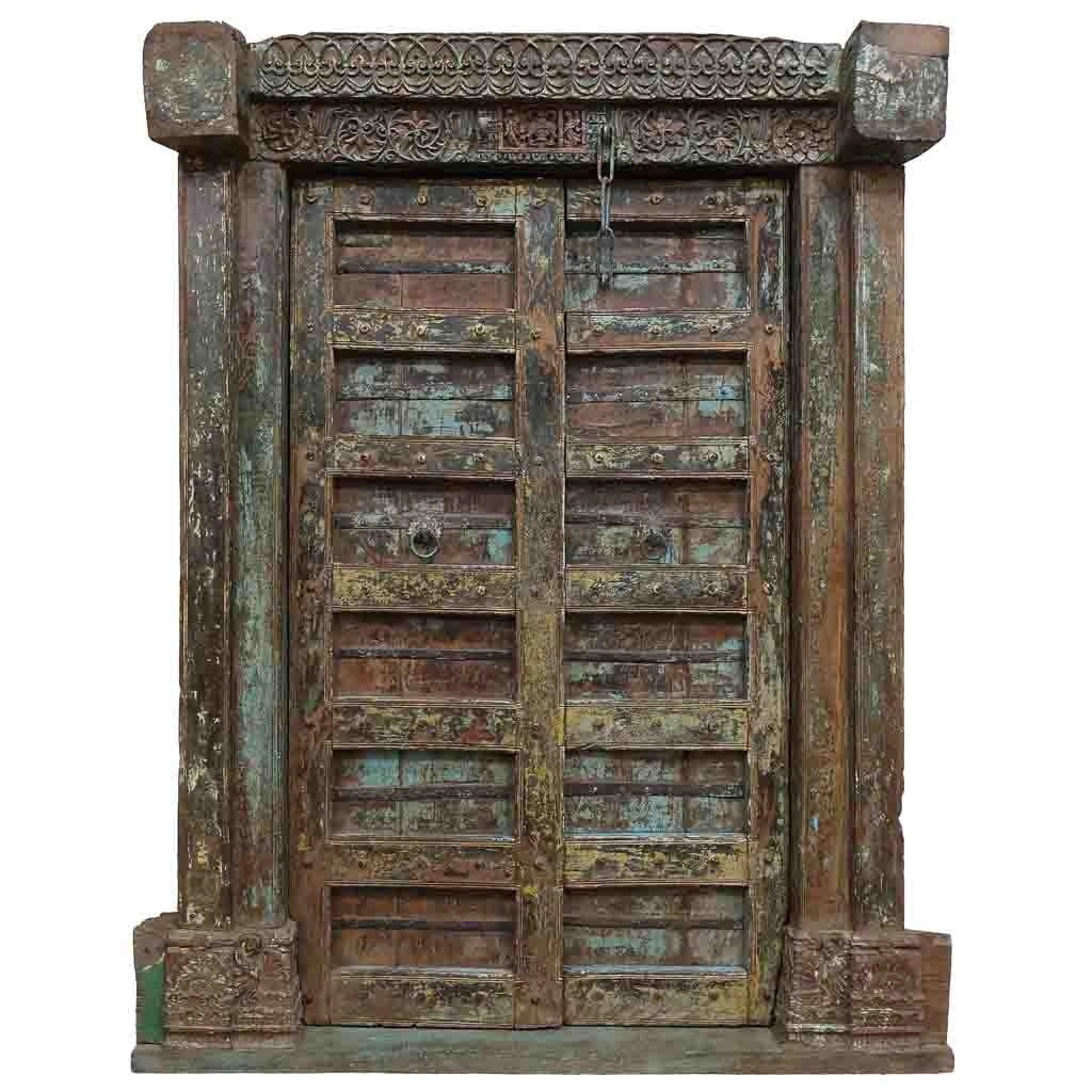 Porta in legno marrone 164x34x220h cm
