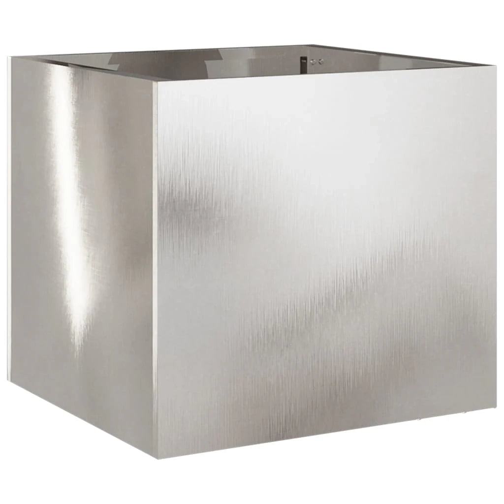 Fioriera rialzata per aiuole fioriere giardino terrazze set da 2 argento 32 x 30 x 29 cm acciaio inox Argento 02_0039010