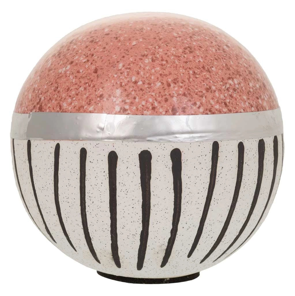 Sfera decorativa in ceramica argento 10,5x10,5x10,5h
