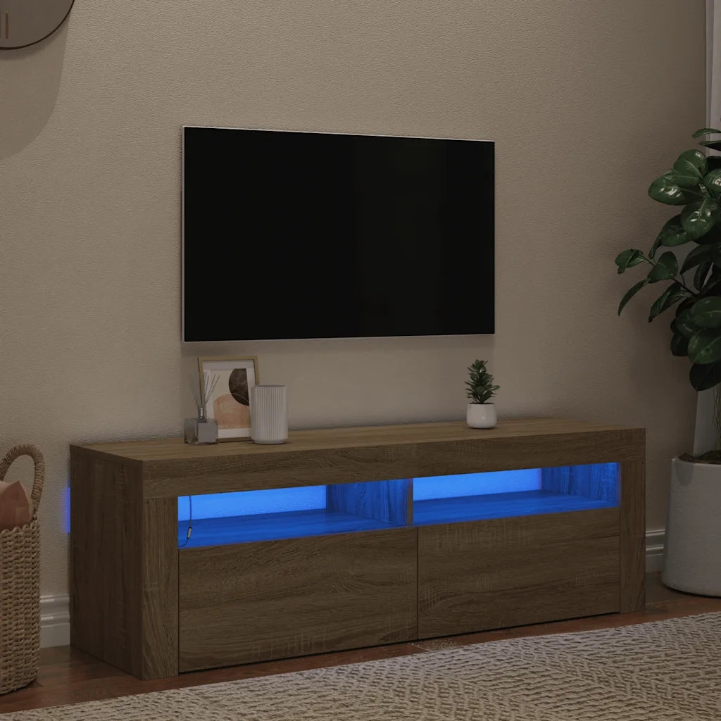 Mobile Porta TV con Luci LED-Mobile per TV-Credenza TV Rovere Sonoma 120x35x40 cm 459279