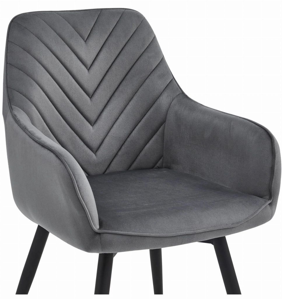 VALORA NANA360 Sedia girevole in velluto - Grigio scuro x 1