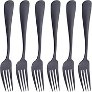 Set da tavola per 6 persone - Acciaio inossidabile - Nero lucido - Resistente al lavastoviglie - Design elegante - Duraturo e sicuro - Forchette