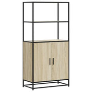 Credenza | Madia | Buffet da pranzo | Armadio da pranzo Rovere Sonoma 68x35x139 cm Legno Multistrato Metallo