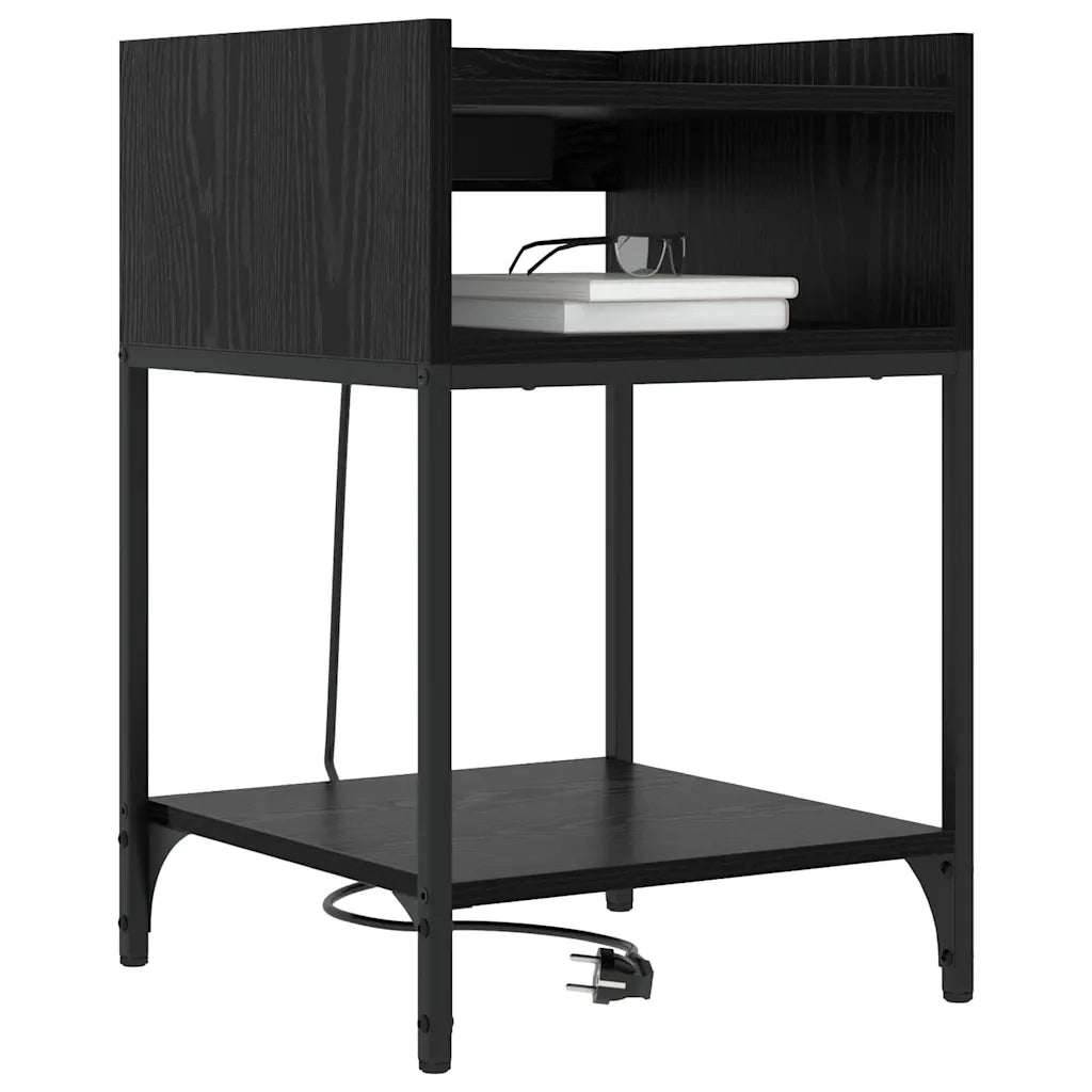 Armadio da Notte Rovere Nero 40 x 40 x 61 cm Legno multistrato 859470