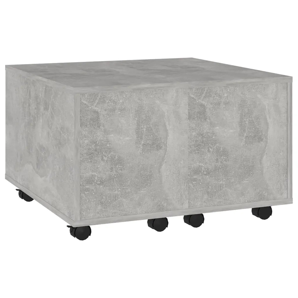Tavolino da Salotto-Tavolino da soggiorno-Tavolo Grigio Cemento 60x60x38cm Legno Multistrato