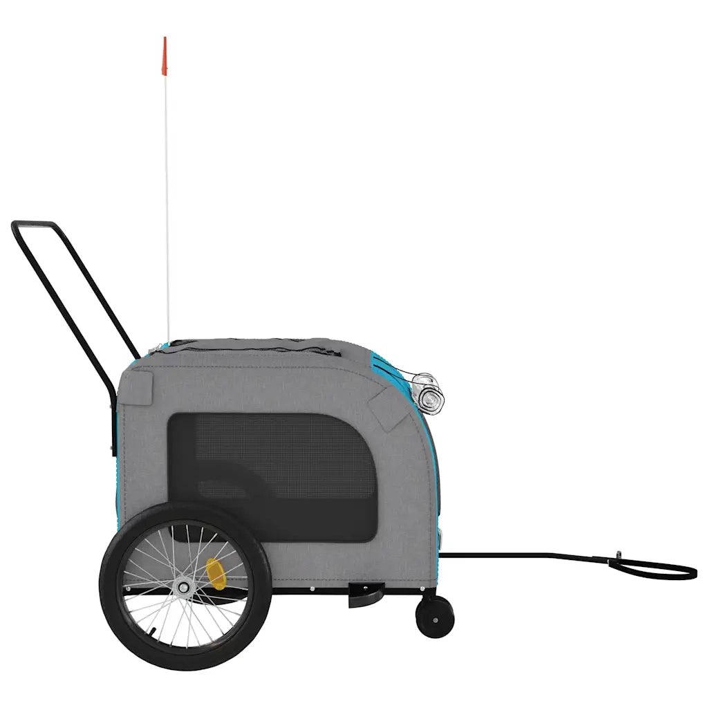 Rimorchio da Bici per Animali Blu e Grigio Oxford e Ferro CFW5422267