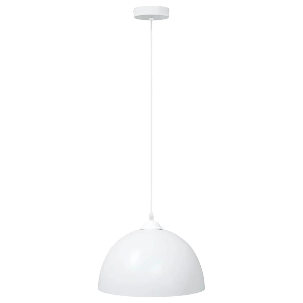 Set di 2 lampade a sospensione vintage regolabili per cucina o sala da pranzo 30 x 15 cm metallo bianco 02_0058019