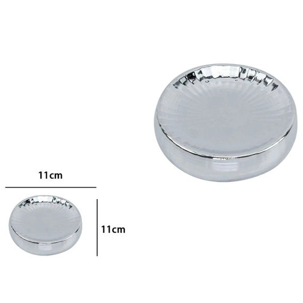 Trade Shop - Piattino Porta Sapone Argento Porta Saponetta Per Bagno Accessori Arredo 59924 -