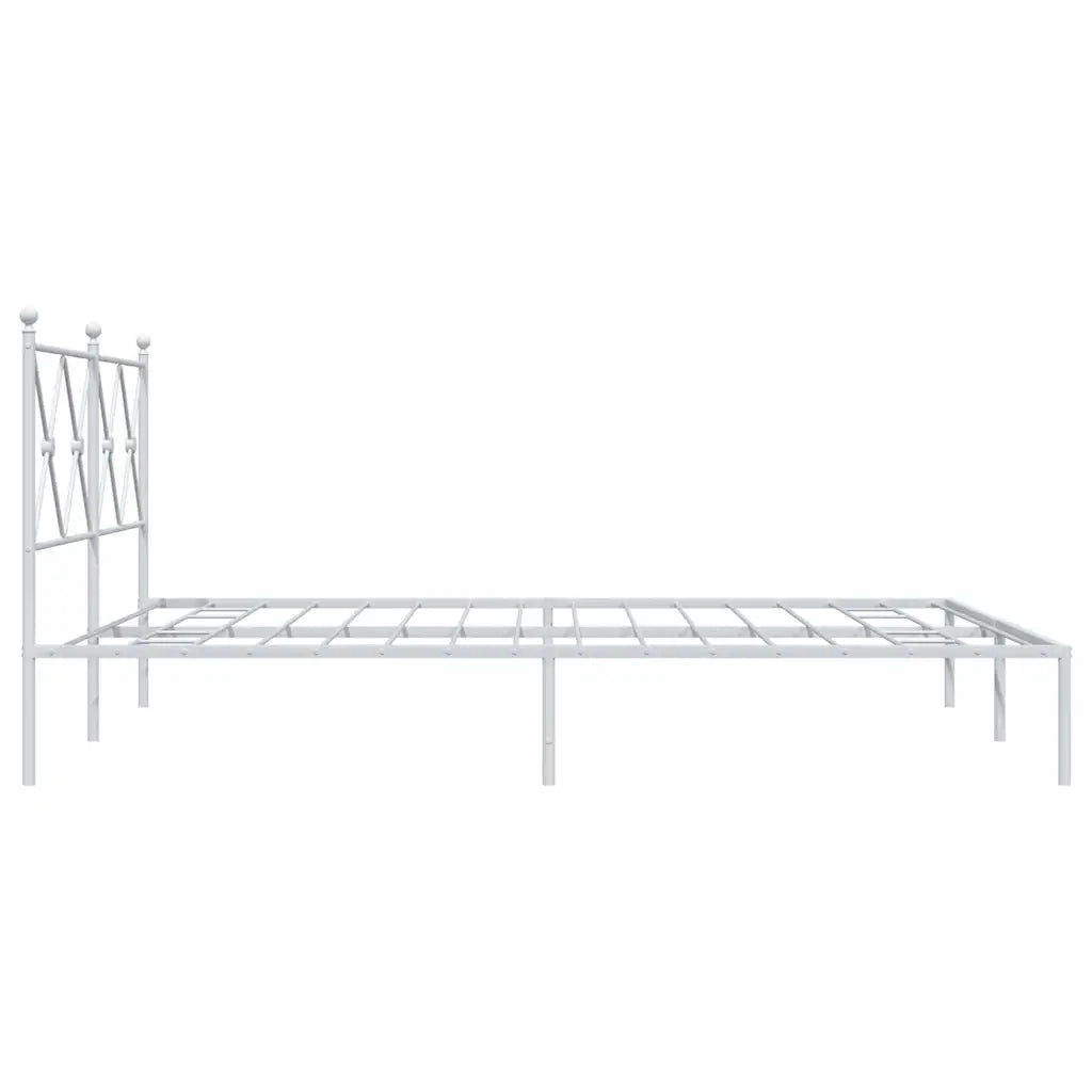 Giroletto con Testiera-Struttura Letto con testiera Metallo Bianco 150x200 cm 766203