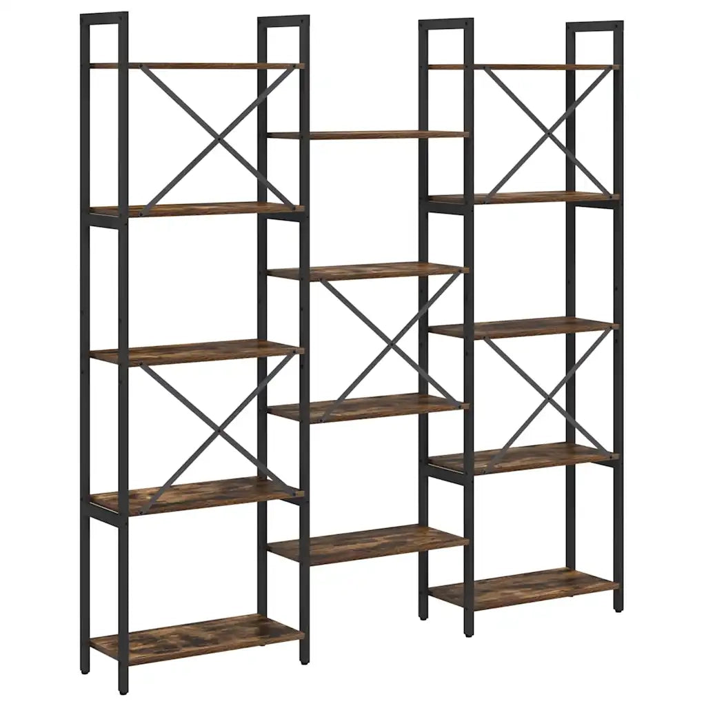 Libreria 156 x 25 x 167 cm Legno ingegnerizzato Rovere Fumo 868343