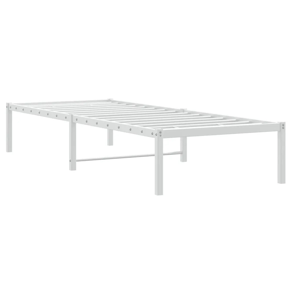 Letto singolo | Letto per adulti | Giroletto in Metallo Bianco 75x190 cm