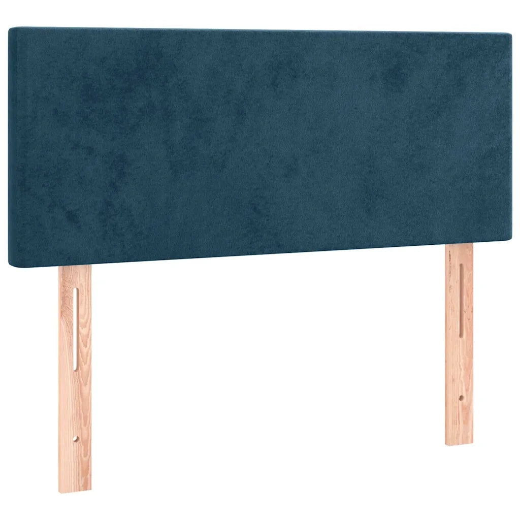 Giroletto a Molle con Materasso Blu Scuro 90x190 cm in Velluto