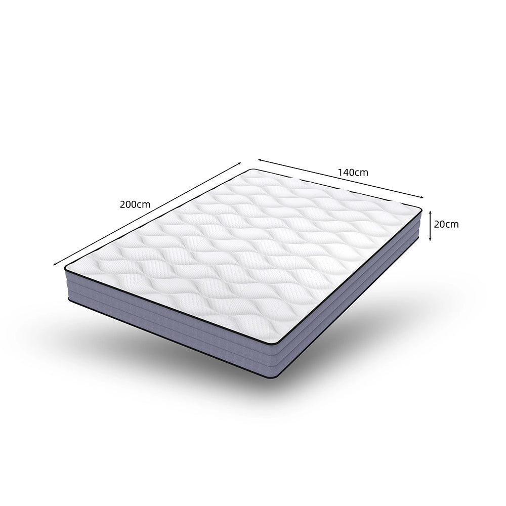 Materasso a Molle 140x200cm H3 20cm - Xylo - Ergonomico 7 Zone, Certificato Oeko-Tex