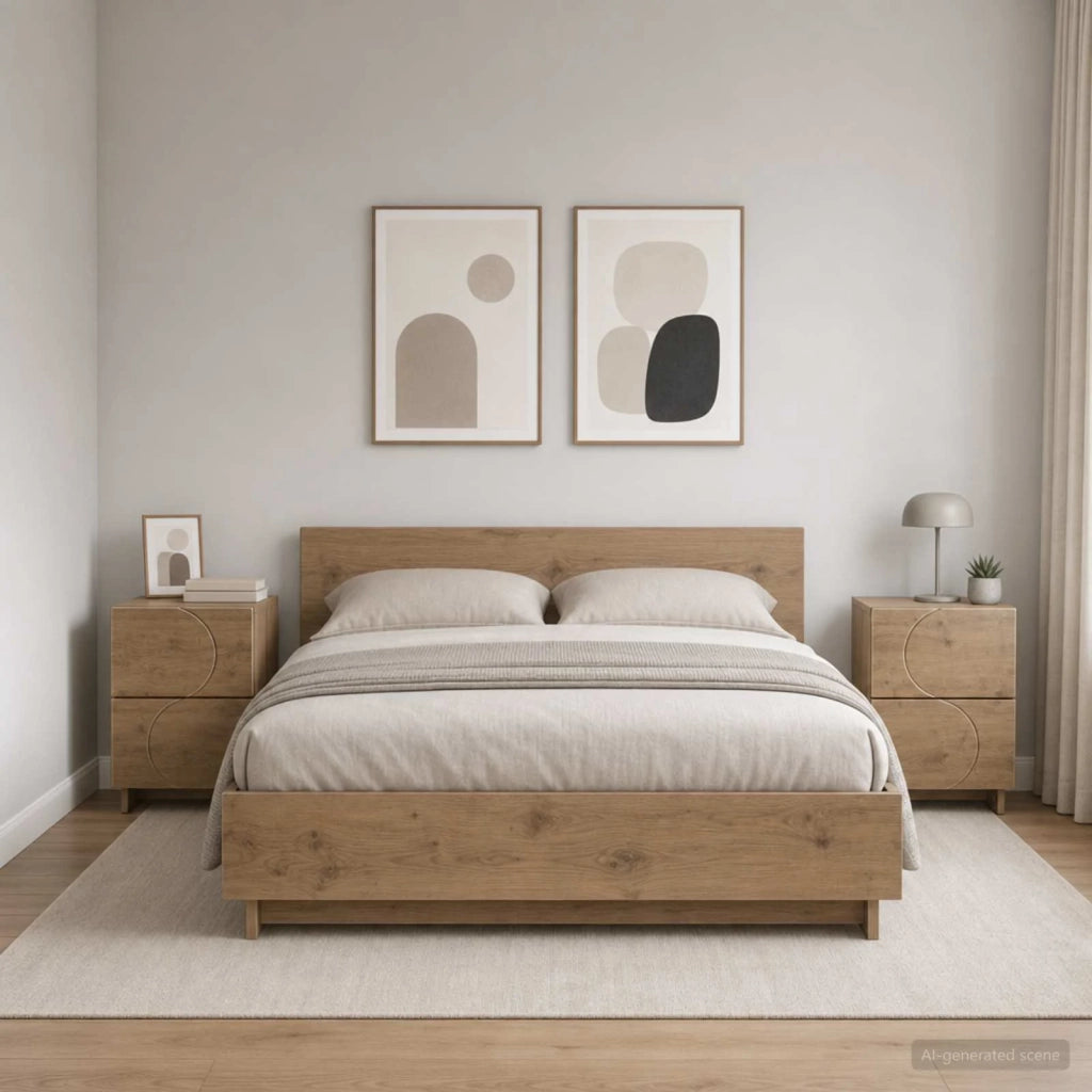 Armadio da Notte 2 pz Rovere Artigianale 33,5 x 34,5 x 50 cm 8011404