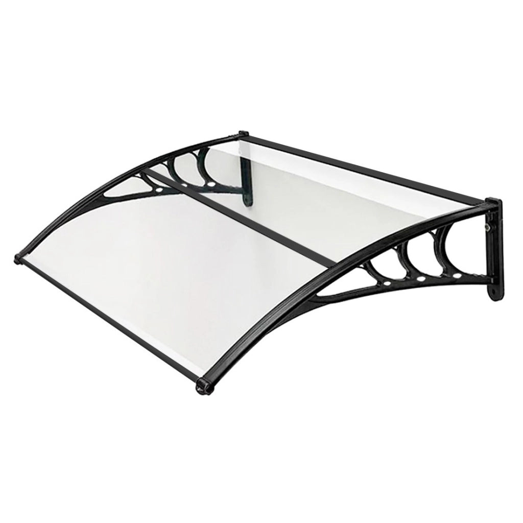 Pensilina Trasparente Copertura Tettoia Modulare Riparo Pioggia Porta Finestra Esterno - 150x100 Cm
