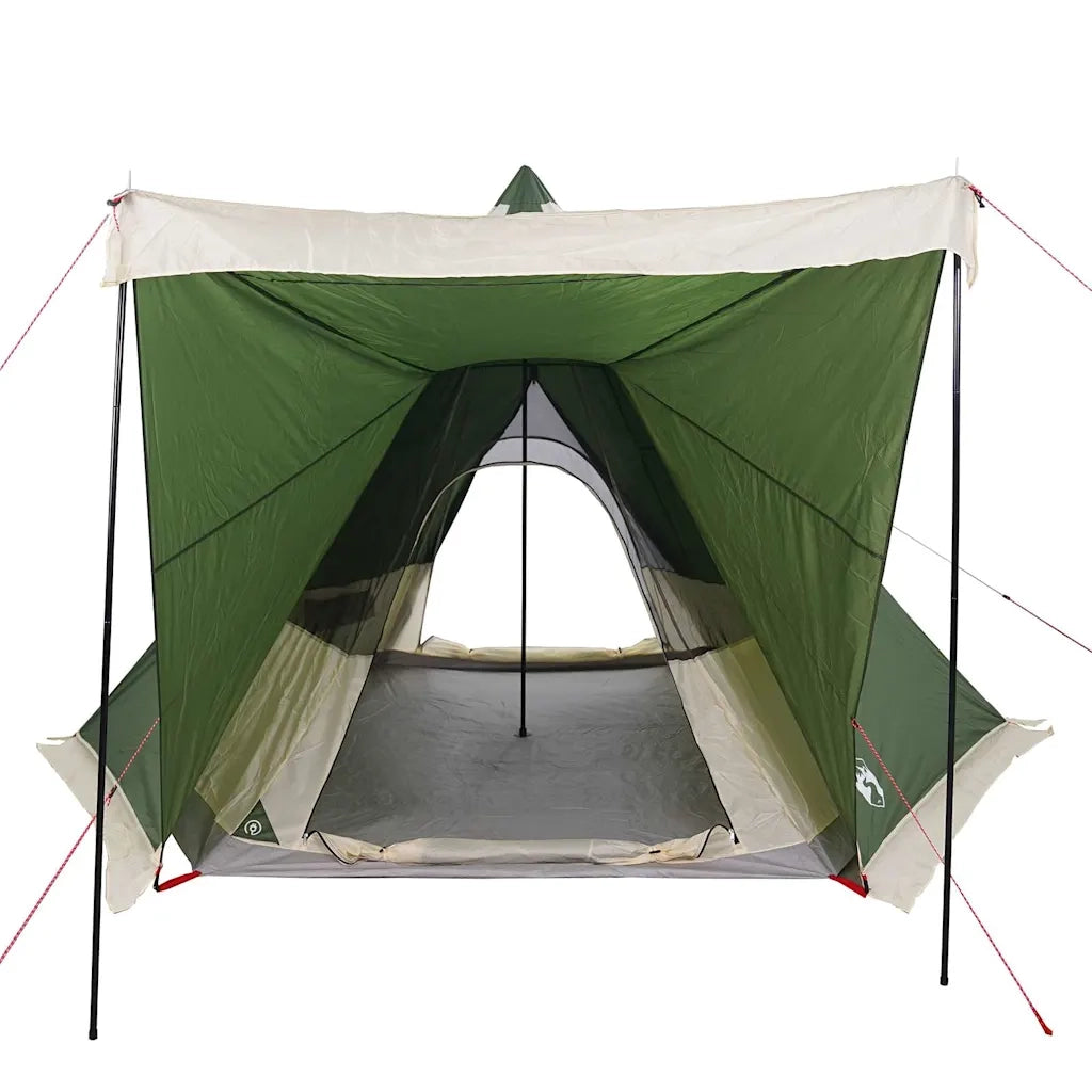Tenda Familiare Tipi per 6 Persone-Tenda da campeggio Verde Impermeabile 396232