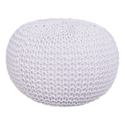 Puff de algodón trenzado blanco 38x38x30