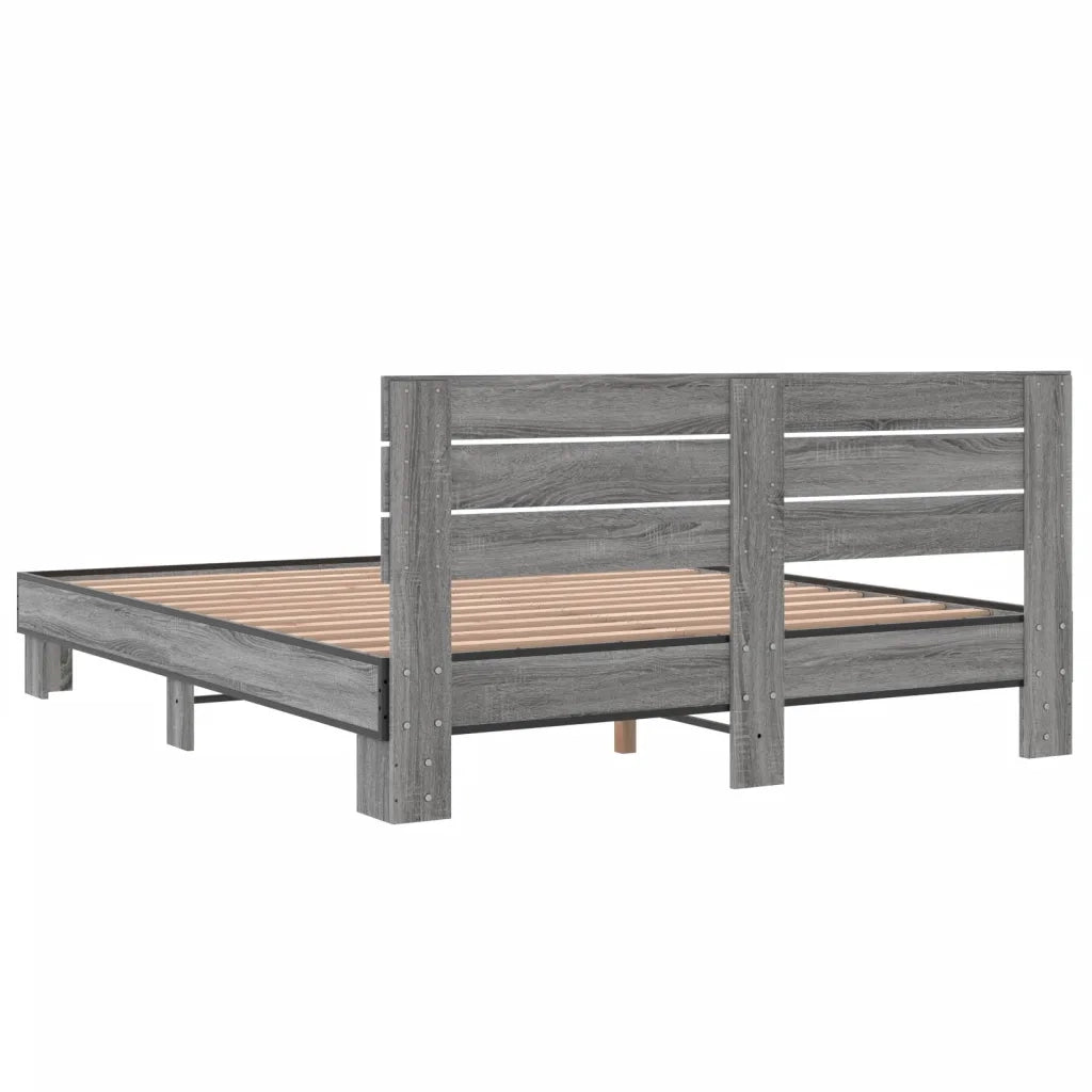 Giroletto Grigio Sonoma 150x200 cm in Legno Multistrato Metallo 3280145