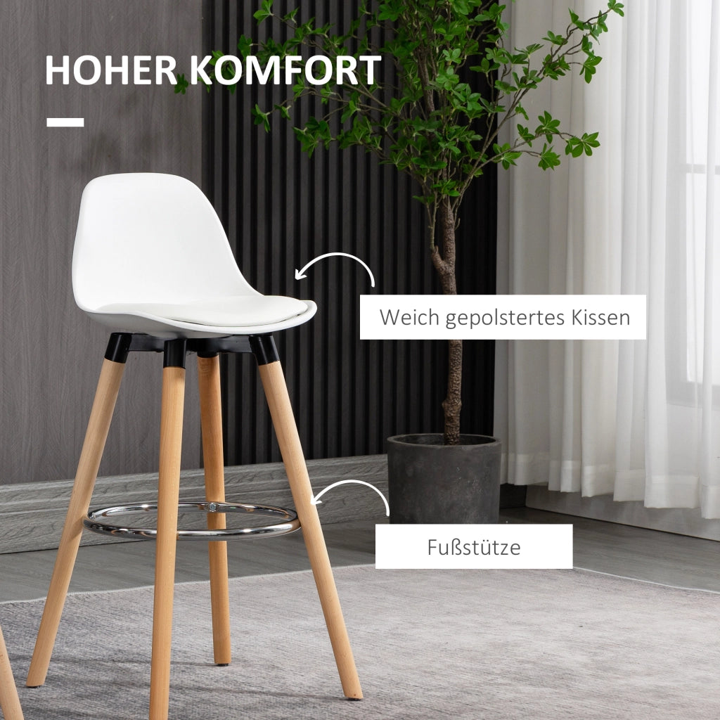 BARHOCKER Set da 2 pezzi 38,5 x 42,5 x 91 cm Bianco in pelle rigenerata
