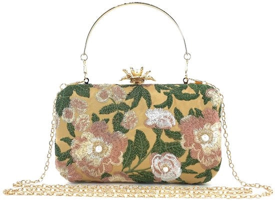 Borse da sera per donna con filo di perle e chiusura a vite per occasioni formali come matrimoni e feste vintage.