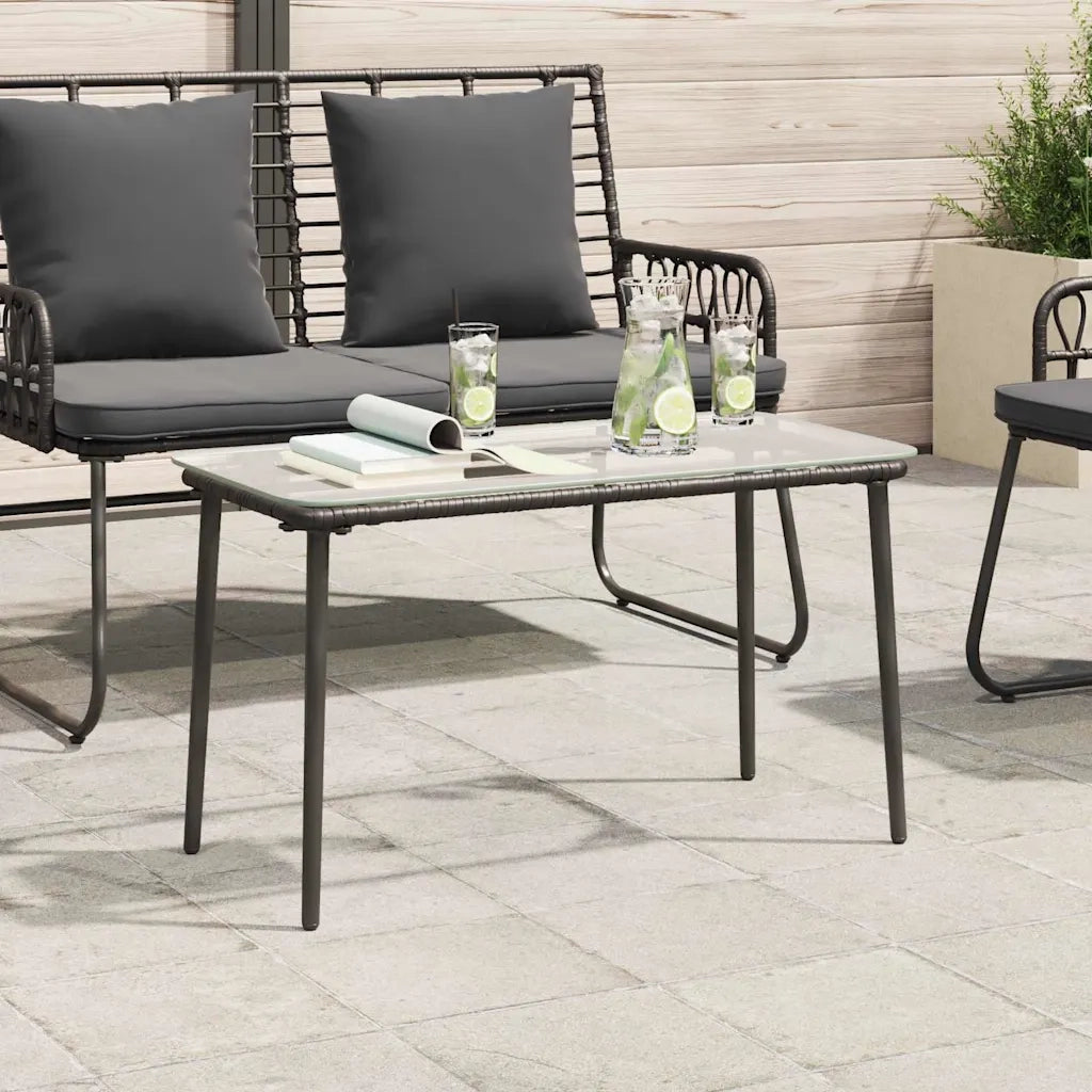 Tavolo da Giardino | Tavolino da esterno Nero 80 x 40 x 45 cm polyrattan