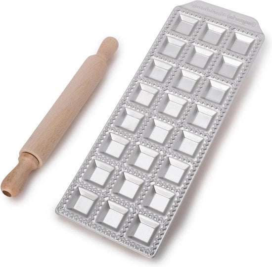 Accessori per macchina per pasta - 100% Made in Italy - Taglierino per pasta in alluminio per pasta fresca - Con legno per pasta