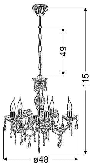 Lampadario a sospensione Candellux Maria 35-94646 oro