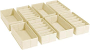 Organizzatore di cassetti per abbigliamento - Set di 8 cassetti per organizzare biancheria, 30 x 15 x 9 cm Sistema di organizzazione per armadi a muro, per abitazioni, beige